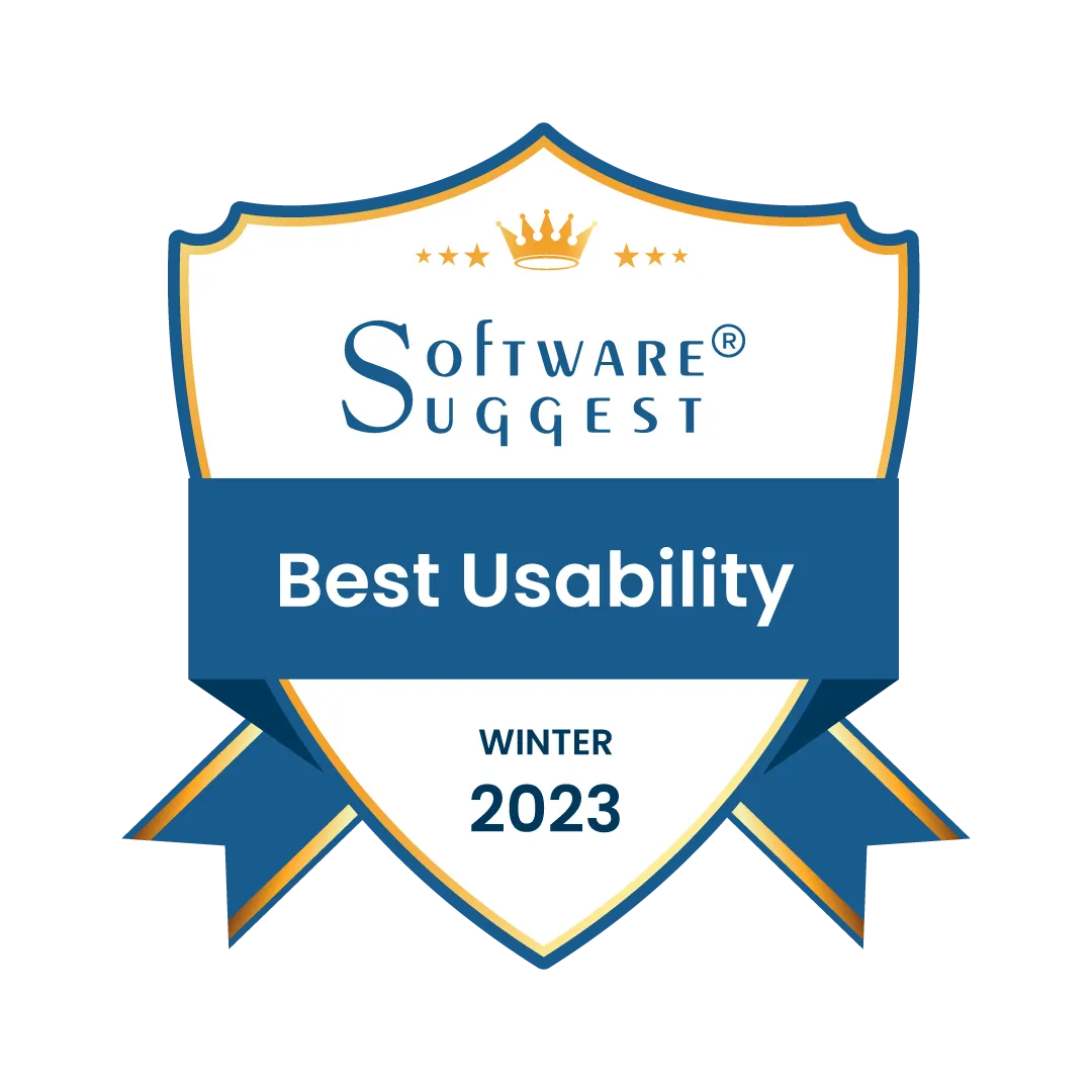 SoftwareSuggest Best Usability Winter 2023 badge